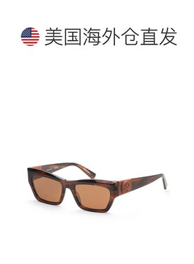 自营 Longchamp女式53毫米条纹棕色太阳镜-条纹棕色 美国奥莱直发