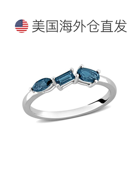 自营Mimi & Max Multi-Gem Three Stone Ring Sterling Silver -