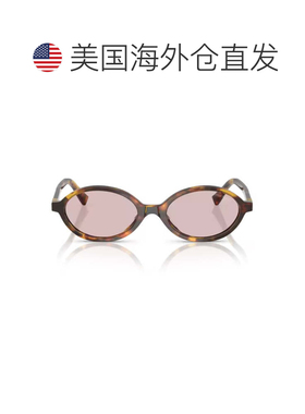 自营miu miu04Zs Miu Regard Honey-Havana Acetate Oval Sunglas