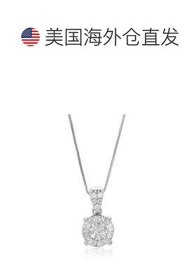 自营 vir jewels1/6 克拉实验室培育钻石 .925 纯银吊坠项链 1/4