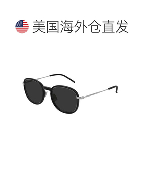 自营Saint Laurent Sunglasses Round Full Rim, Black Frame And