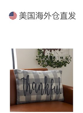 自营 safavieh感恩枕头 - 深灰色/浅灰色/自然色 美国奥莱直发