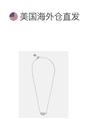 1h可退 【美国直邮】Guess Factory|银色互锁心形项链新款锁骨链