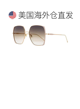 自营Boss女士方形边缘太阳镜B1707S BKUPR金色/粉红色58mm-bkupr