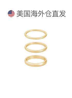 自营adorniaTarnish Resistant 18k Gold Plated Stacking Band S