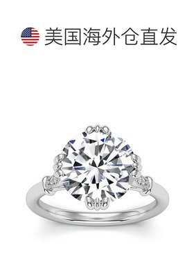 自营 pompeii3认证 6.10 克拉圆形钻石铂金订婚戒指实验室种植 -