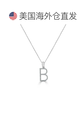 自营 sabrina14k 金和钻石初始项链 - 白色 b 美国奥莱直发吊坠