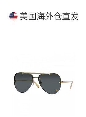 自营 Versace Aviator无边框，金色框架和深灰色镜片。-黄金 【美