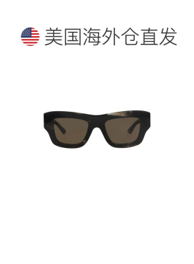 美国直邮自营bottega veneta方形复古醋酸纤维太阳镜-黑色黑色棕