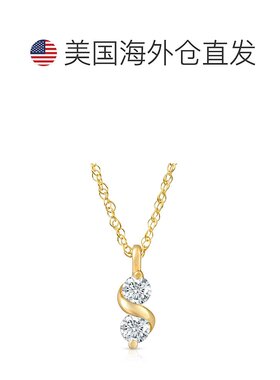 自营 pompeii31/3 克拉钻石双石吊坠，白金或玫瑰金实验室培育项