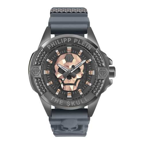 自营philipp plein$ kull Chrono硅胶手表-灰色/枪/灰色 美国奥莱 - 图0