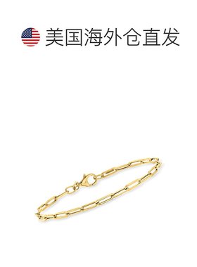 自营 Ross-Simons 意大利 14 克拉黄金回形针链式手链 - 8 英寸