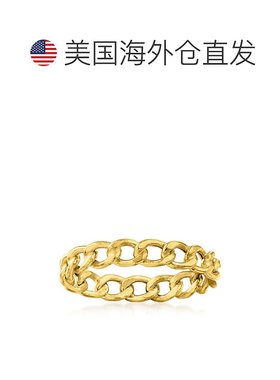 自营 Ross-Simons 意大利 14kt 黄金路缘链环 - 黄色 美国奥莱直