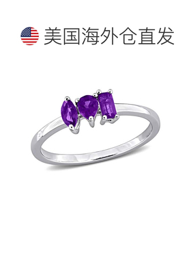 自营Mimi & Max Multi-Gem Three Stone Ring Sterling Silver -
