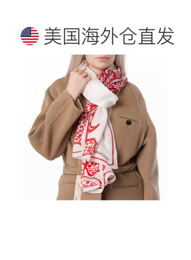 自营salvatore ferragamoFerragamo白色叶子印花围巾-白色 美国奥