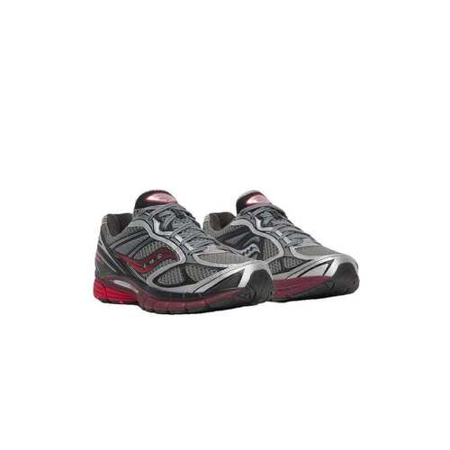 自营saucony银色/Maroon ProGrid Guide 7透气网眼运动鞋-勃艮第 - 图2