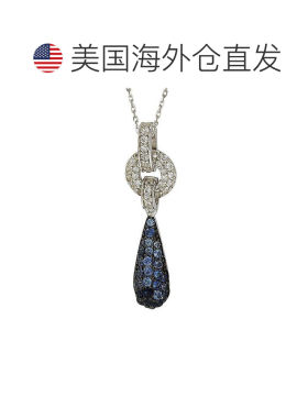 自营Suzy Levian 纯银蓝宝石和钻石口音密钉泪滴吊坠 - 蓝色 美国