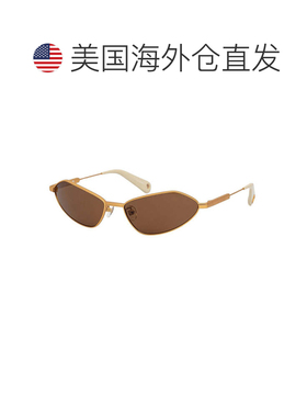 自营Jacquemus Sunglasses Cat Eye Full Rim, Gold Frame And Br