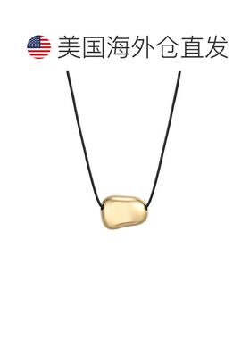 自营adornia和弦项链上的18k镀金滑动卵石-金/黑 美国奥莱直发