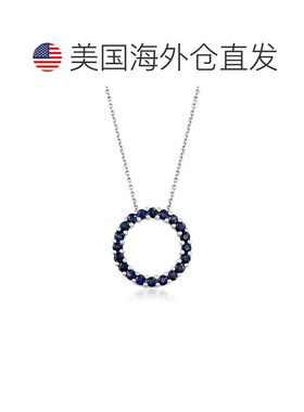 自营925 纯银 Ross-Simons 蓝宝石圆圈永恒项链 - 16 英寸 美国奥