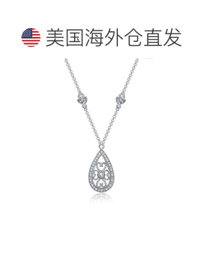 自营geneviveSterling Silver White Gold Plated with Clear Cub