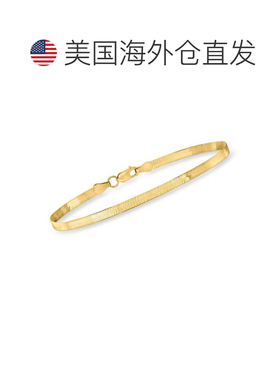 自营Ross-Simons 3 毫米 14 节黄金人字形手链 - 8 英寸 美国奥莱