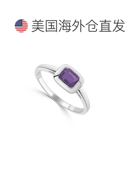 自营sabrina14K White Gold Amethyst Ring - white gold 美国奥
