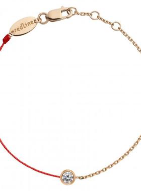 自营 Redline 巴黎小红绳 Pure圆形钻石半绳半链女士手链