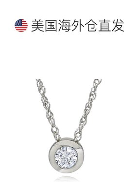 自营 pompeii31/3 克拉单石实验室培育钻石吊坠白金项链 - 14k 白