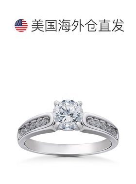 自营 pompeii3钻石订婚戒指 1 克拉14K 白金单石槽镶 - 14k 白金