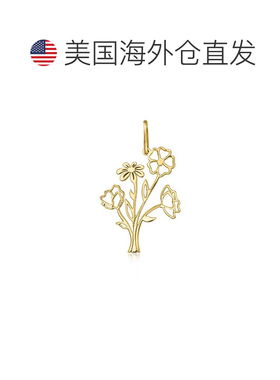 自营Ross-simons意大利10kt黄色金花花束魅力-1.13 in 美国奥莱直