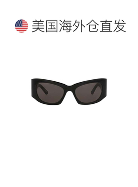自营balenciaga猫眼框再生醋酸盐太阳镜-黑色黑色灰色 美国奥莱直