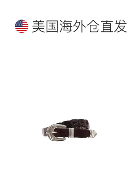 自营golden goose棕色皮革腰带-黑色 美国奥莱直发