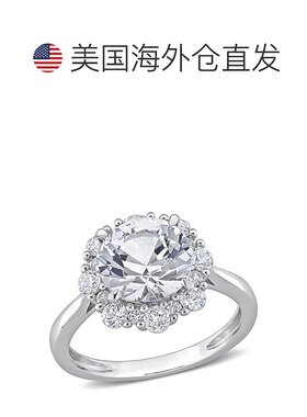 自营 mimi & max4 1/3 CT TGW 10k 白金打造的白色蓝宝石光环订婚