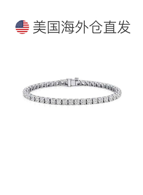 自营diana m.14K 白金 6.00 克拉钻石网球手链 - 白色 美国奥莱直