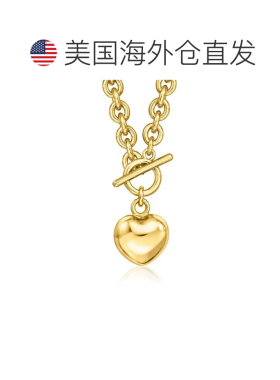 自营Ross-Simons Italian 14kt Yellow Gold-Plated Heart Toggle