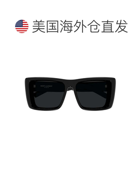 自营saint laurent黑色哈尔醋酸纤维方形太阳镜-黑色 美国奥莱直