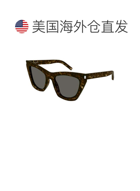 自营saint laurentSl 214 Kate超大猫眼龟形太阳镜-灰色 美国奥莱