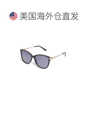 自营guess闪粉大号方形复古太阳镜 - 黑色 美国奥莱直发