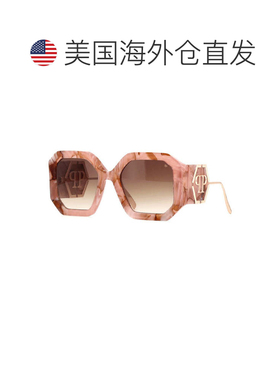 自营philipp pleinSPP067 06Z8闪亮粉红色大理石/金色/棕色渐变-/