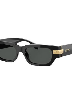 自营Versace VE 4465 GB1/87 53mm 中性矩形太阳镜 - 黑色 【美国