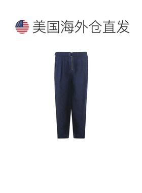 自营Emporio Armani Linen Casual Men's Pants - blue 美国奥莱