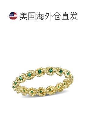 自营 10k 金 Mimi & Max 女士 1/6 克拉 TGW 人造祖母绿无限永恒