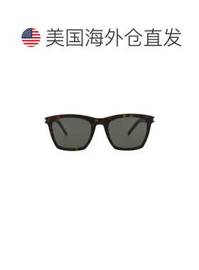 自营saint laurent方形镜框醋酸纤维太阳眼镜-棕色 美国奥莱直发