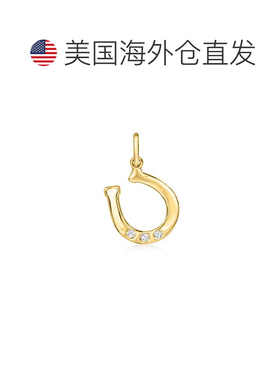 自营RS Pure by Ross-Simons Diamond Horseshoe Charm in 14kt Y