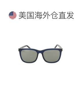 自营saint laurent方形镜框醋酸纤维太阳眼镜-蓝色蓝色银色 美国