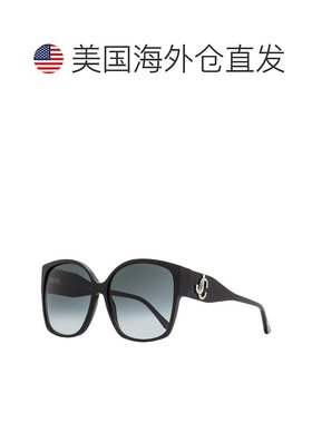 自营 Jimmy Choo 女式方形太阳镜 Noemi DXF9O 黑色闪光 61 毫米