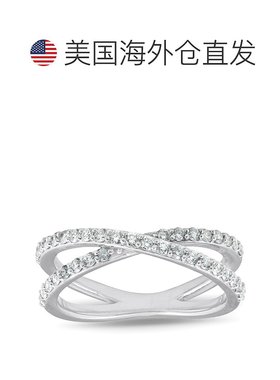 自营 pompeii3POMPEII 1/2 克拉钻石 X 戒指宽女式时尚设计多排带