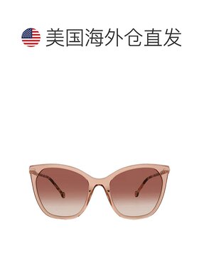自营Carolina Herrera Brown Gradient Cat Eye Ladies Sunglasse