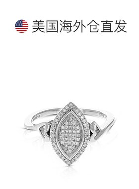 自营 vir jewels1/5 克拉圆形切割女式实验室培育钻石订婚戒指 .9